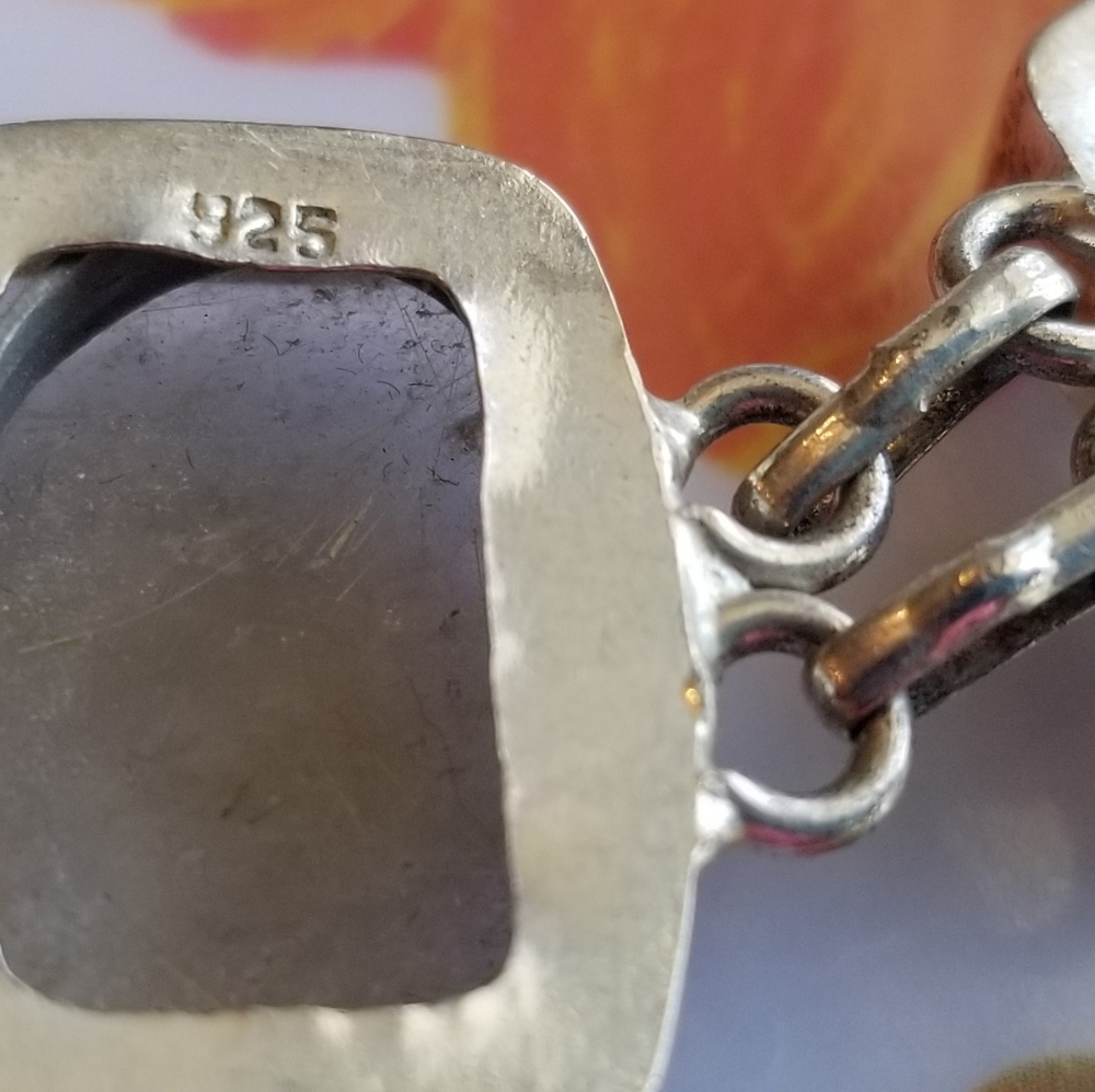 Vintage Chunky Quartz Bracelet Sterling Silver Positive Energy Gemstones - Picture 8 of 16